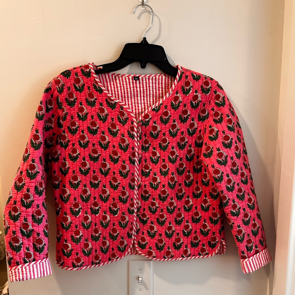 Pink Patterned Quilt Jacket